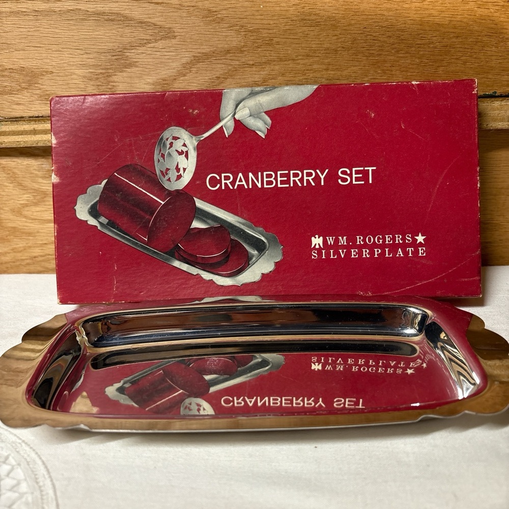 Vintage WM Rogers Silverplate Cranberry Set - Silver Tray Only